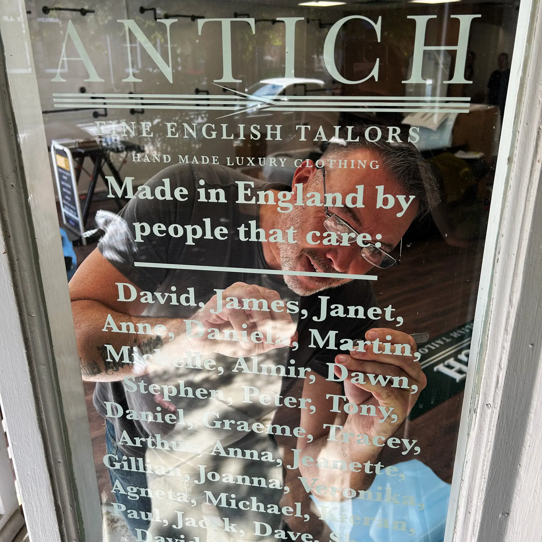 Antich & Sons — A heritage cloth manufacturer, brought into the street with signage worthy of the product.