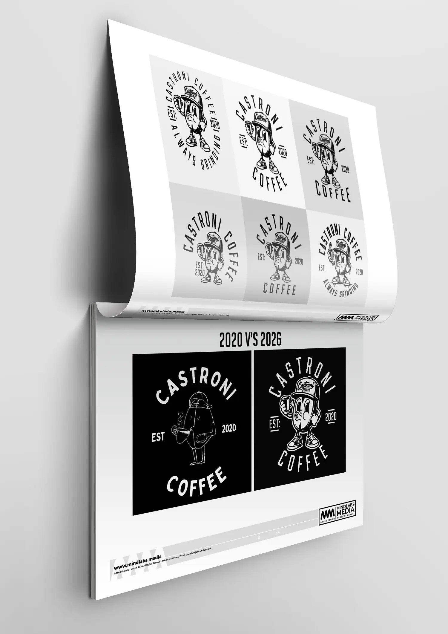 Castoni coffee cup branded rebrand design logo refresh merch tee merchandise design mind