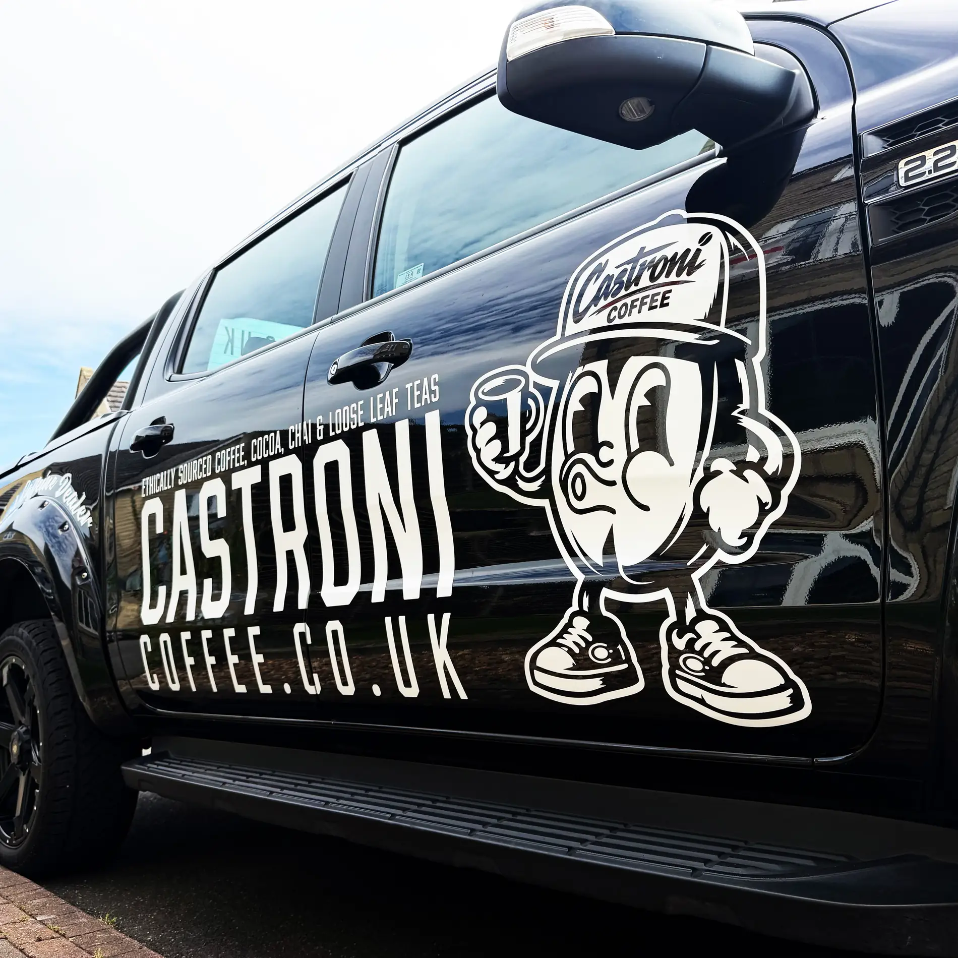 Castroni coffee vehicle graphics livery van design supply Mindlabs Media huddersfield