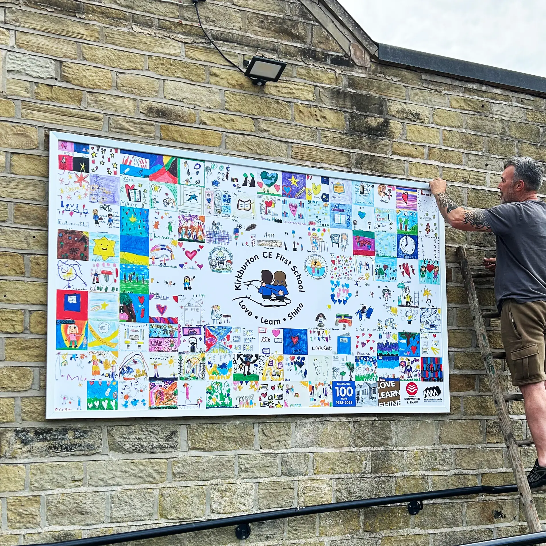 Kirkburton first school signage framed mural centenary Mindlabs Media kirkburton hudders
