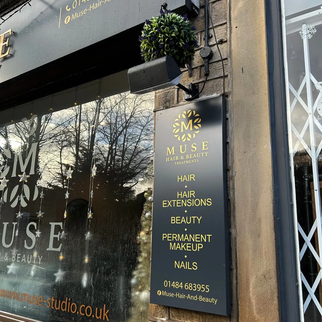 Muse holmfirth hair beauty signage design supply install mindlabs meida