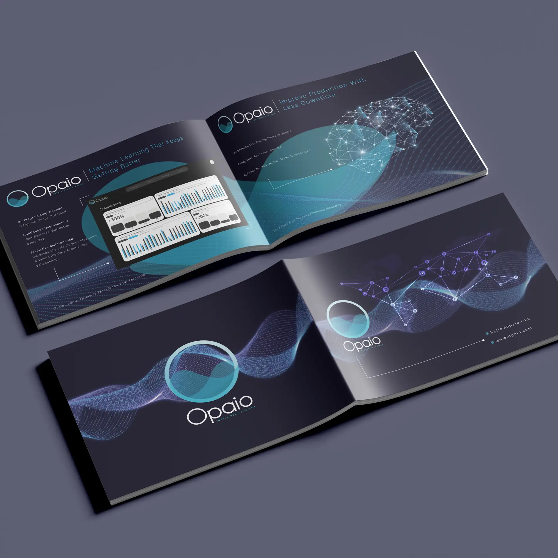 Opaio ai machine learning brochure booklet design Mindlabs Media