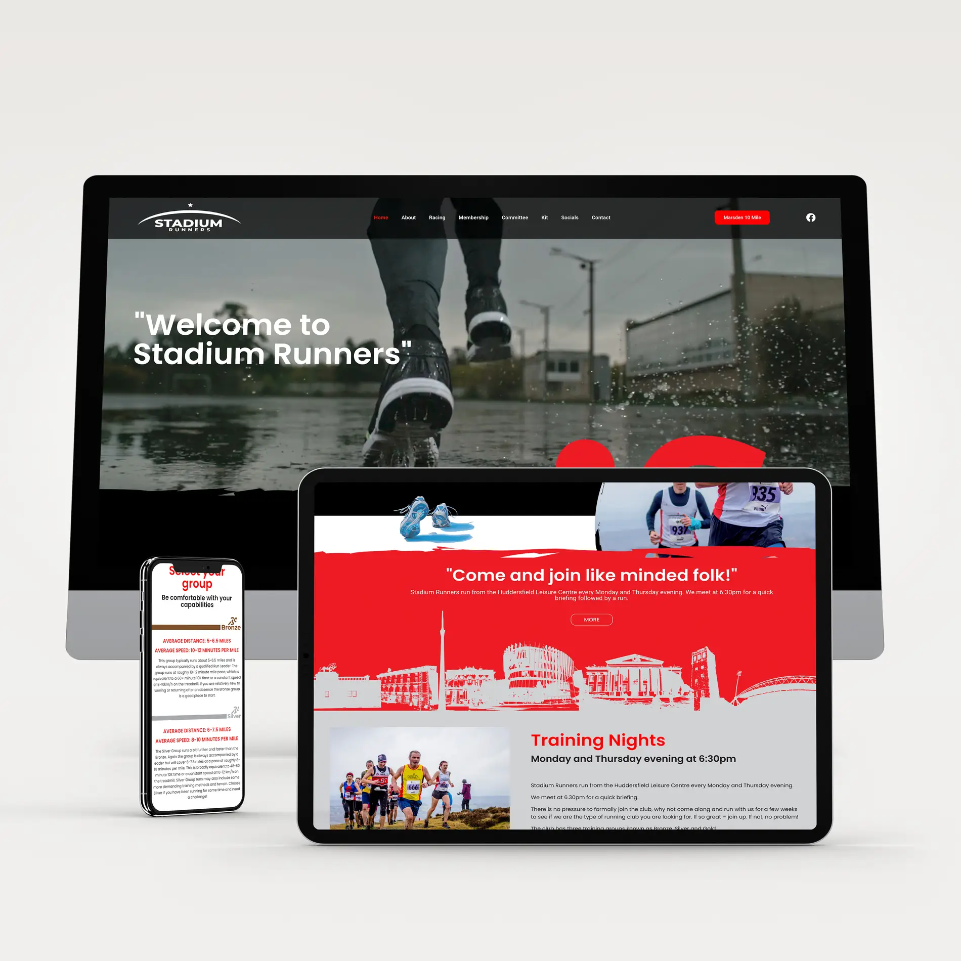 Stadium runners huddersfield running club website design build developer Mindlabs Media