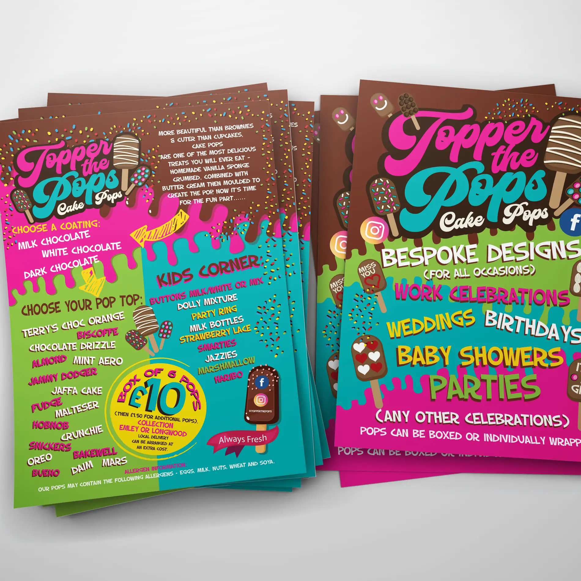 Topper the pops cake pops flyer design Mindlabs Media