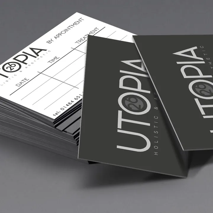 Utopia holistic aesthetics appointment card design Mindlabs Media